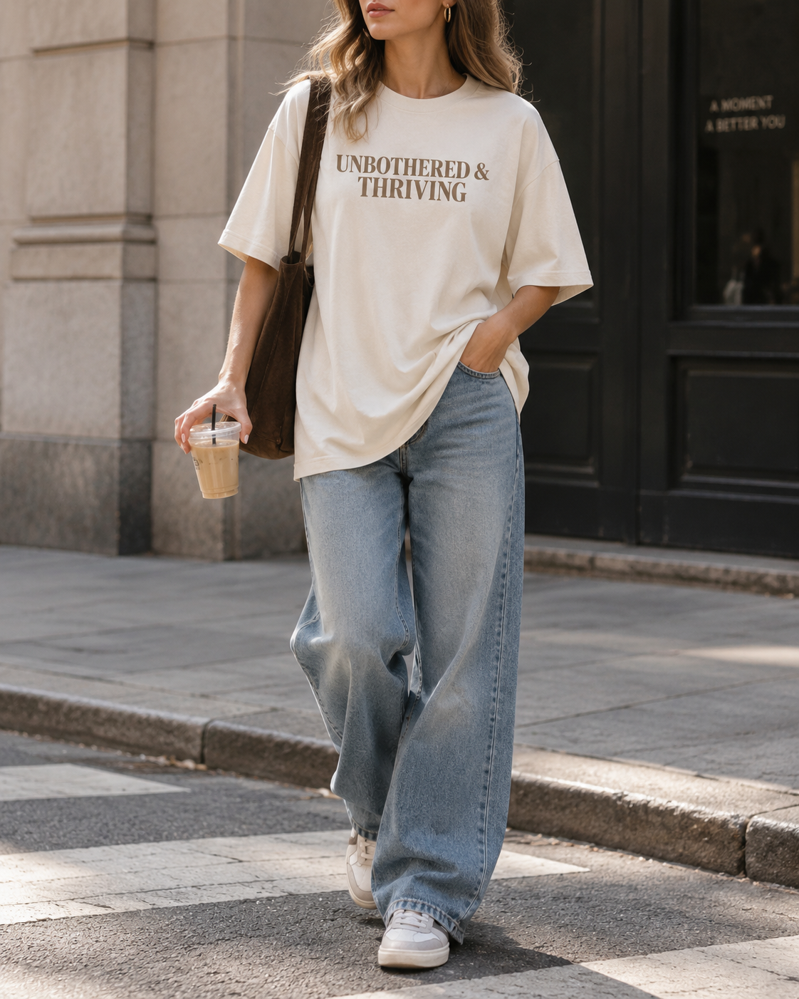 Unbothered & Thriving Graphic Oversized Tee
