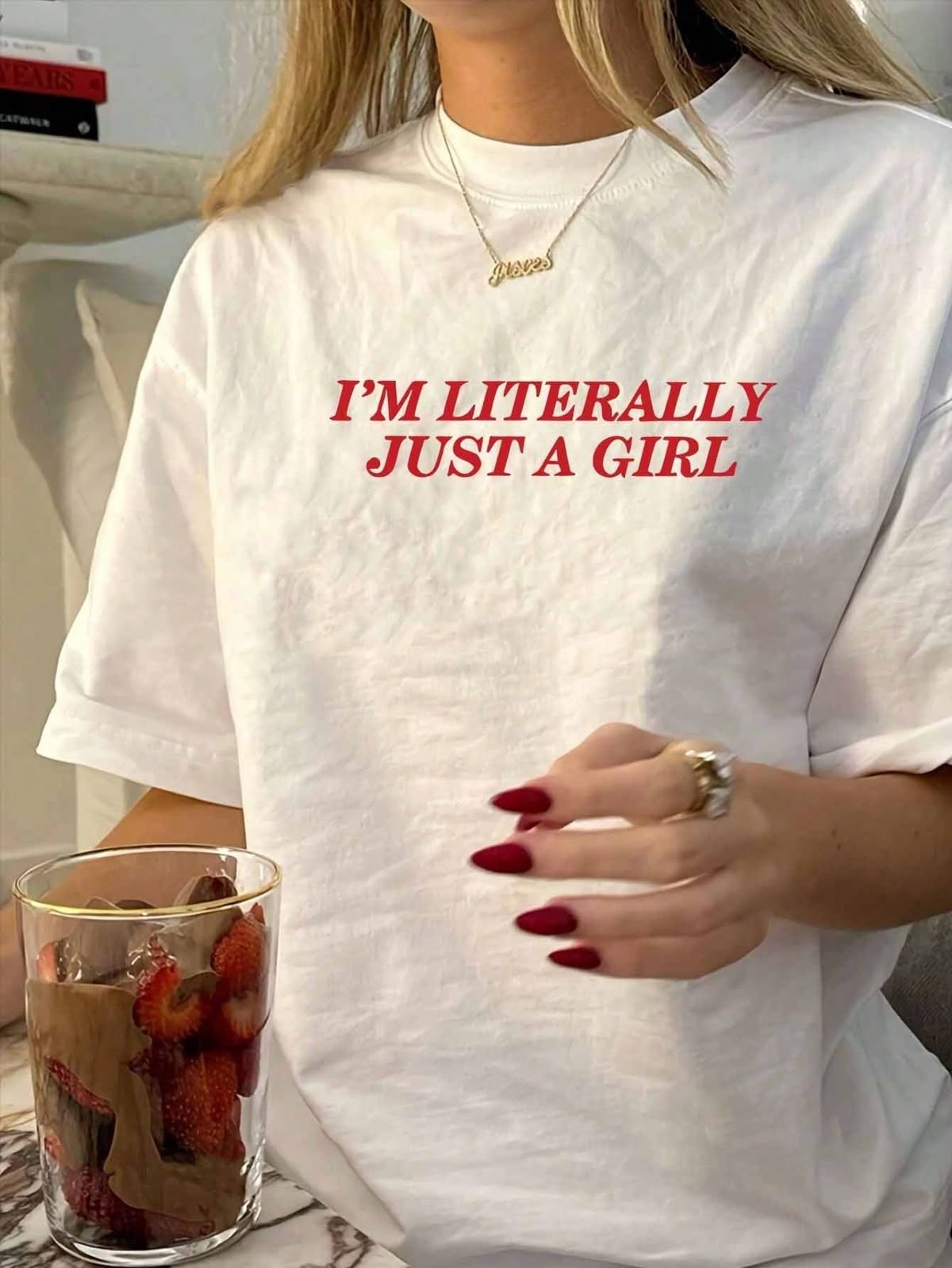 I'm Literally Just A Girl Slogan Oversized Tee | Aesthetic Statement Tee