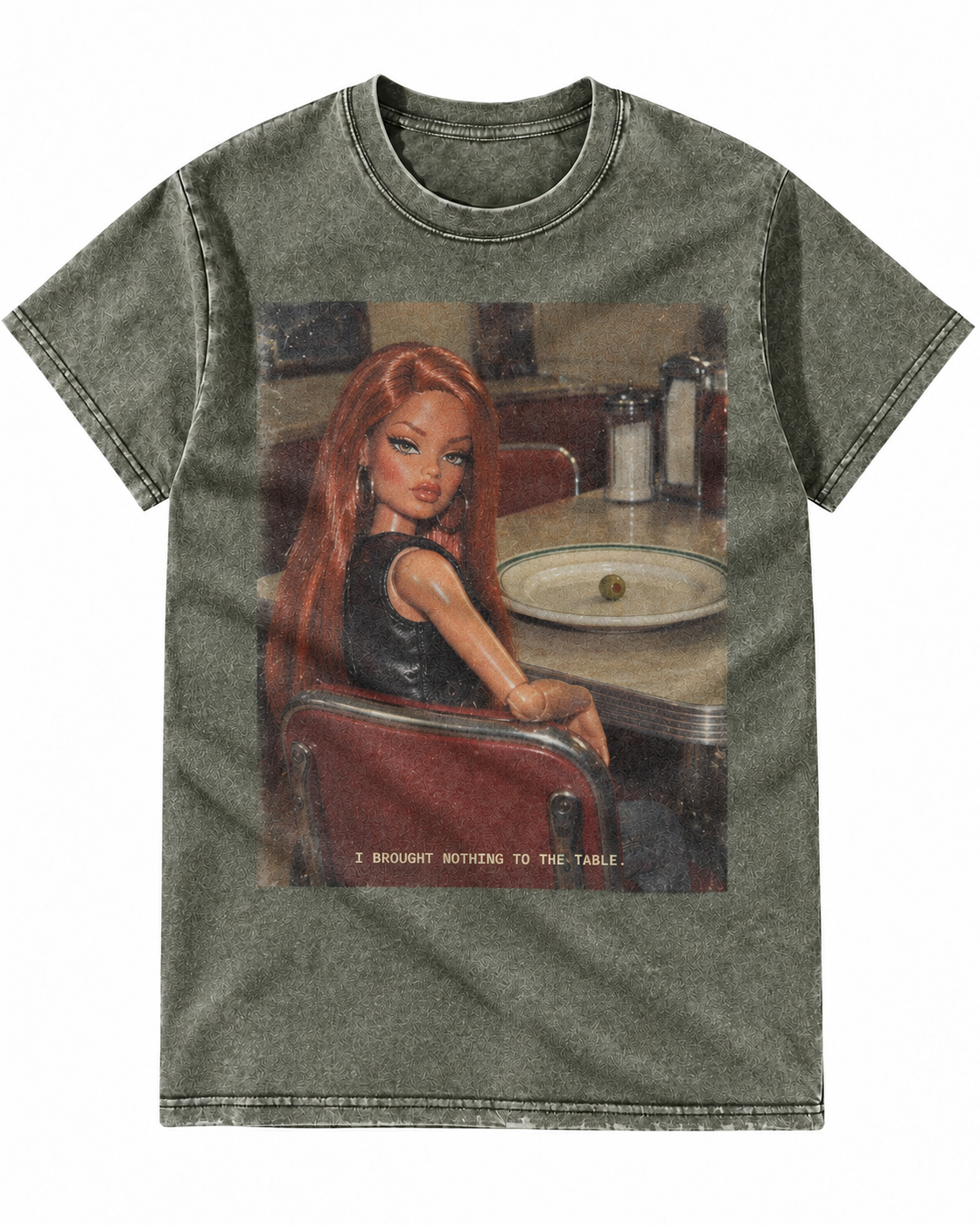 SageGreen Washed Doll I Brought Nothing To The Table Graphic Tee
