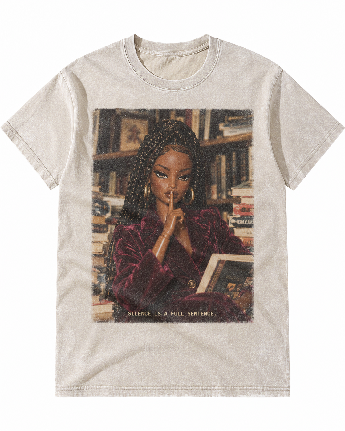 Cream Washed Doll Silence Is A Full Sentence Graphic Tee