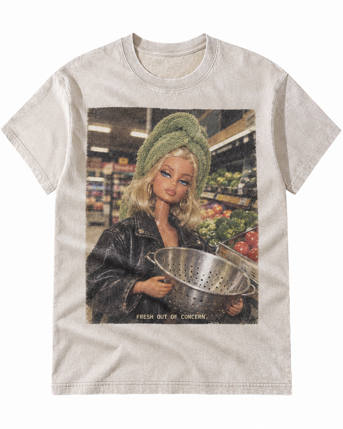 Cream Washed Doll Fresh Out Of Concern Graphic Tee