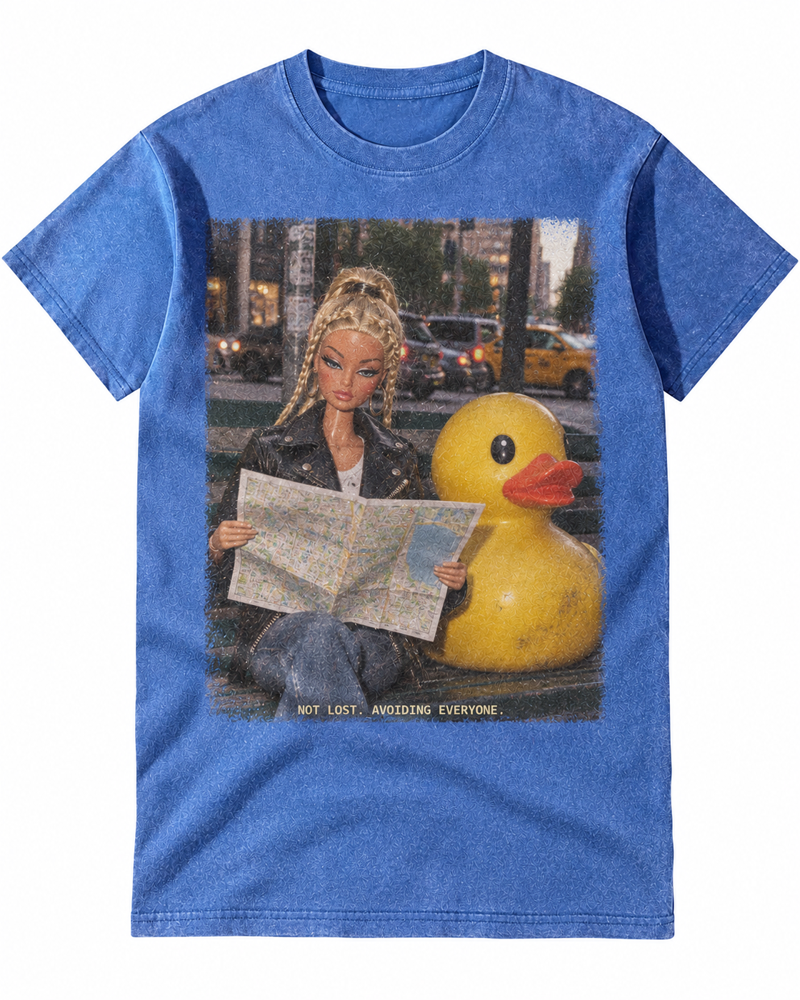 Blue Washed Doll Not Lost Avoiding Everyone Graphic Tee