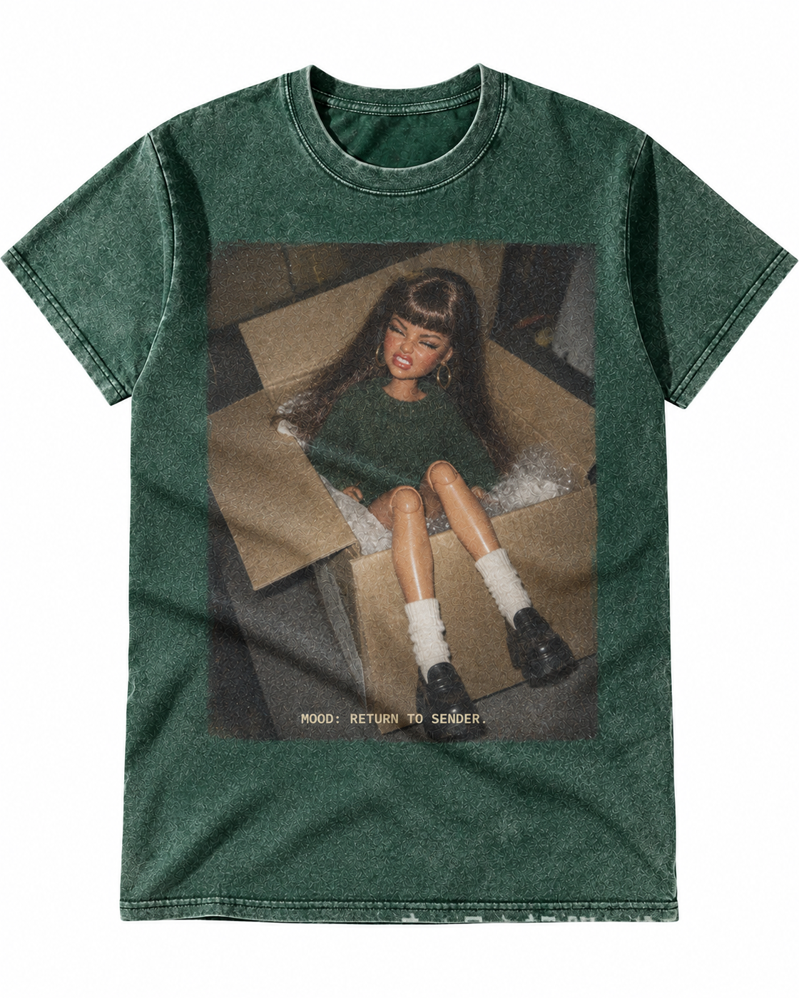 Green Washed Doll Mood Return To Sender Graphic Tee