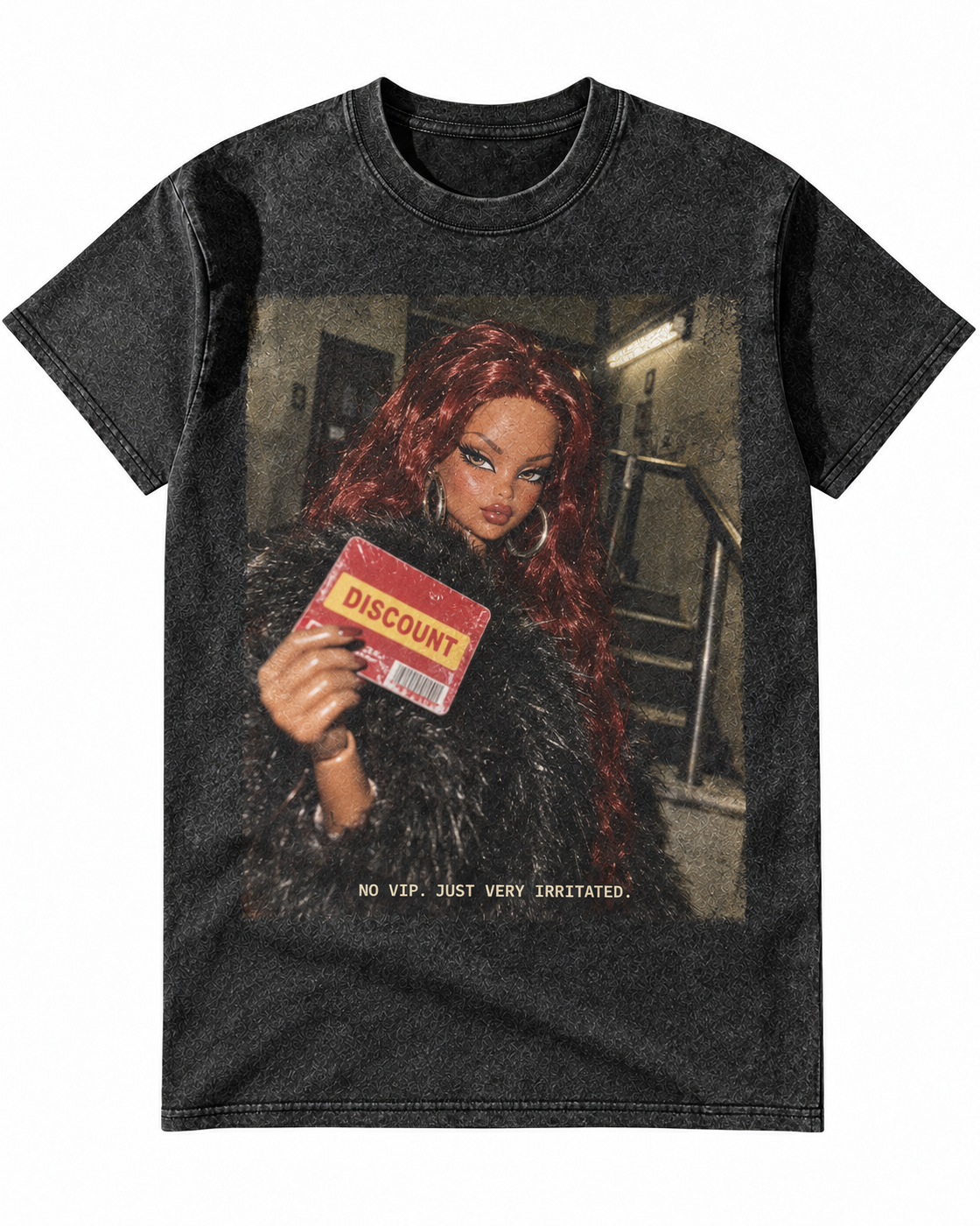 Black Washed Doll No Vip Just Very Irritated Graphic Tee