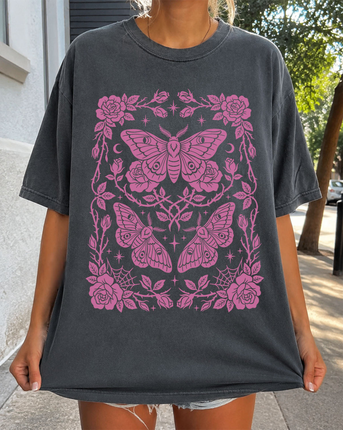 Pink Moth Oversized T-Shirt