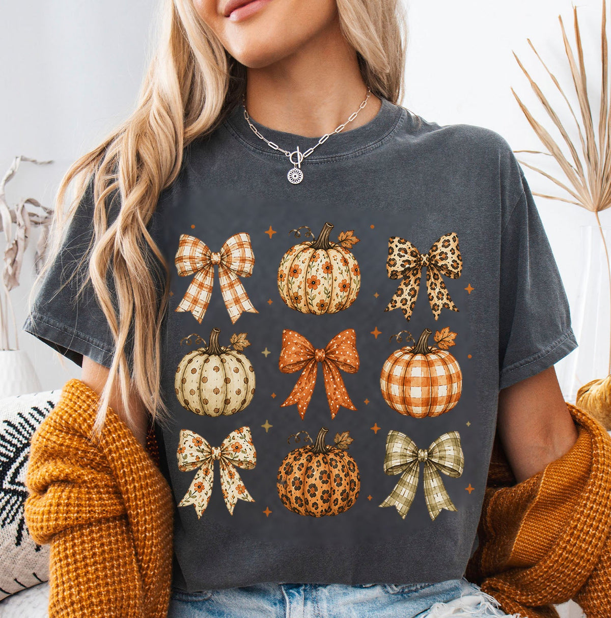 Coquette Pumpkin Harvest Oversized T-Shirt