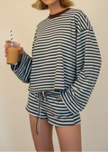 Striped Two-Piece Set - Blue Stripe