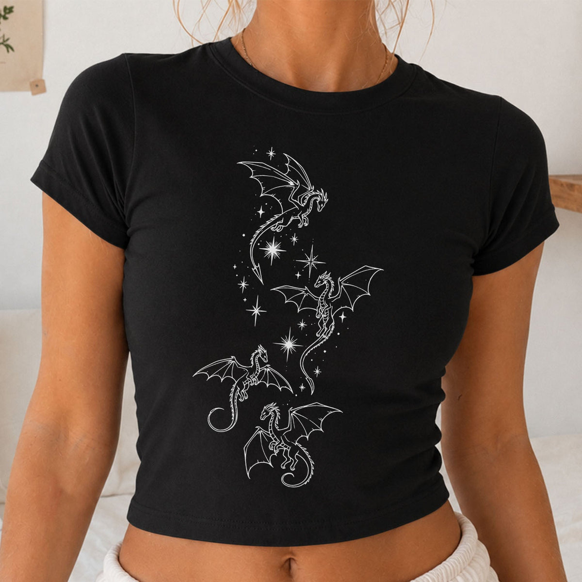 Flight of Dragons Cropped Baby Tee